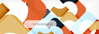 Renkli kareler kompozisyon soyut afiş. Gösterim amacıyla broşür veya el ilanı, sunum ve web tasarım düzeni