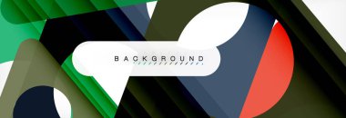 Geometrik arka plan, daireler ve üçgenler şekiller afiş. Gösterim amacıyla broşür veya el ilanı, sunum ve web tasarım düzeni