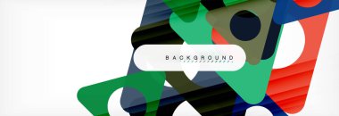 Geometrik arka plan, daireler ve üçgenler şekiller afiş. Gösterim amacıyla broşür veya el ilanı, sunum ve web tasarım düzeni