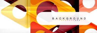 Geometrik arka plan, daireler ve üçgenler şekiller afiş. Gösterim amacıyla broşür veya el ilanı, sunum ve web tasarım düzeni