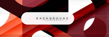 Geometrik arka plan, daireler ve üçgenler şekiller afiş. Gösterim amacıyla broşür veya el ilanı, sunum ve web tasarım düzeni