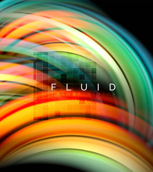 Fondo abstracto de onda lisa fluida, concepto de movimiento de color brillante que fluye, plantilla de diseño abstracto de moda para presentación de negocios o tecnología o cubierta de folleto web, papel pintado — Archivo Imágenes Vectoriales