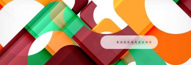 Geometrik kareler afiş soyut. Vektör çizim broşür veya el ilanı, sunum ve web tasarım düzeni için