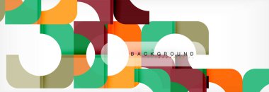 Geometrik kareler afiş soyut. Vektör çizim broşür veya el ilanı, sunum ve web tasarım düzeni için