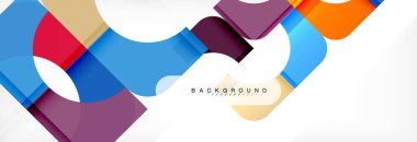 Renkli kareler kompozisyon soyut afiş. Gösterim amacıyla broşür veya el ilanı, sunum ve web tasarım düzeni