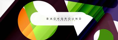 Geometrik arka plan, daireler ve üçgenler şekiller afiş. Gösterim amacıyla broşür veya el ilanı, sunum ve web tasarım düzeni