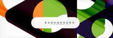 Geometrik arka plan, daireler ve üçgenler şekiller afiş. Gösterim amacıyla broşür veya el ilanı, sunum ve web tasarım düzeni