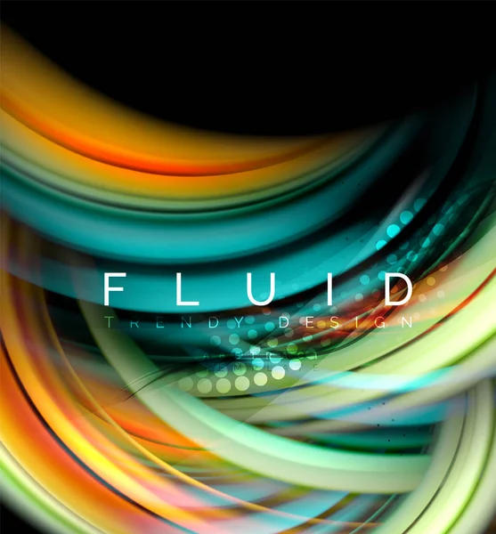Fluide Vague Lisse Fond Abstrait Flux Lumineux Concept Mouvement Couleur — Image vectorielle