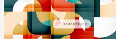 Geometrik kareler afiş soyut. Vektör çizim broşür veya el ilanı, sunum ve web tasarım düzeni için