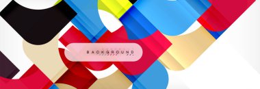 Geometrik kareler afiş soyut. Vektör çizim broşür veya el ilanı, sunum ve web tasarım düzeni için