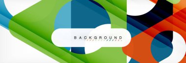 Geometrik arka plan, daireler ve üçgenler şekiller afiş. Gösterim amacıyla broşür veya el ilanı, sunum ve web tasarım düzeni