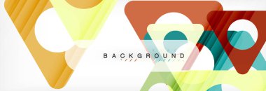 Geometrik arka plan, daireler ve üçgenler şekiller afiş. Gösterim amacıyla broşür veya el ilanı, sunum ve web tasarım düzeni