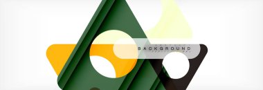 Geometrik arka plan, daireler ve üçgenler şekiller afiş. Gösterim amacıyla broşür veya el ilanı, sunum ve web tasarım düzeni