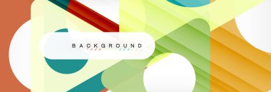 Geometrik arka plan, daireler ve üçgenler şekiller afiş. Gösterim amacıyla broşür veya el ilanı, sunum ve web tasarım düzeni