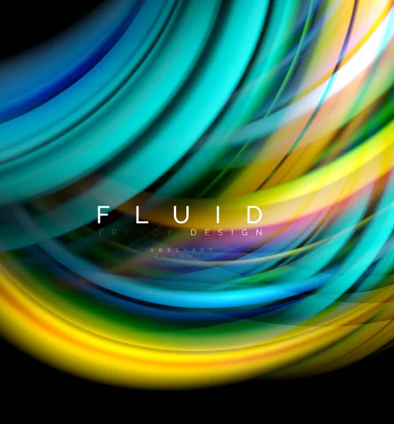 Fondo abstracto de onda lisa fluida, concepto de movimiento de color brillante que fluye, plantilla de diseño abstracto de moda para presentación de negocios o tecnología o cubierta de folleto web, papel pintado — Archivo Imágenes Vectoriales