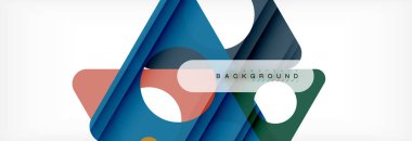 Geometrik arka plan, daireler ve üçgenler şekiller afiş. Gösterim amacıyla broşür veya el ilanı, sunum ve web tasarım düzeni