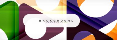 Geometrik arka plan, daireler ve üçgenler şekiller afiş. Gösterim amacıyla broşür veya el ilanı, sunum ve web tasarım düzeni