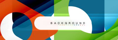 Geometrik arka plan, daireler ve üçgenler şekiller afiş. Gösterim amacıyla broşür veya el ilanı, sunum ve web tasarım düzeni