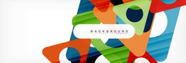 Geometrik arka plan, daireler ve üçgenler şekiller afiş. Gösterim amacıyla broşür veya el ilanı, sunum ve web tasarım düzeni