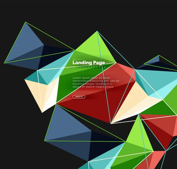 Diseño geométrico poligonal, forma abstracta hecha de triángulos, fondo de moda — Vector de stock