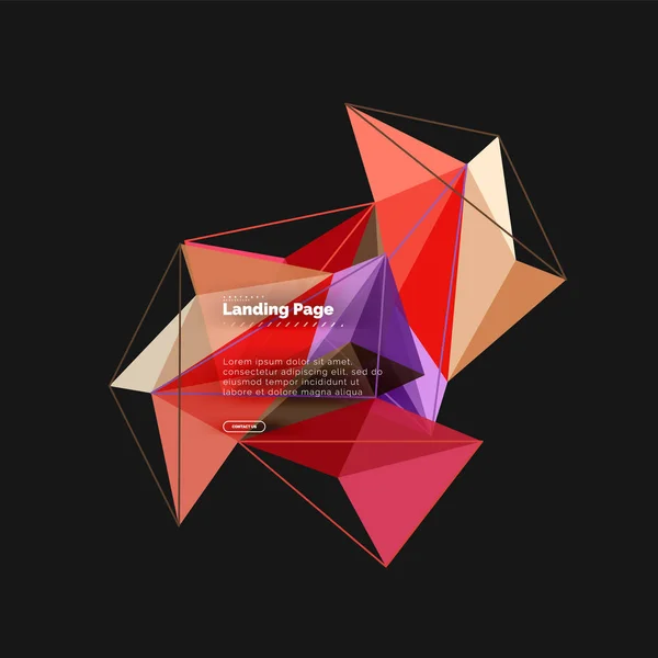 Багатокутний геометричний дизайн, абстрактна форма з трикутників, трендовий фон — стоковий вектор