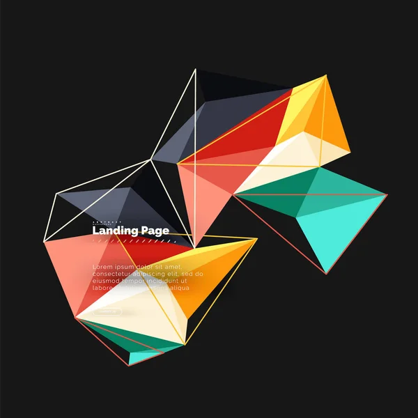 Polygonal geometriska design, abstrakt form av trianglar, trendiga bakgrund — Stock vektor