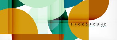 Modern geometrik arka plan - daireler. İş veya teknoloji tanıtım tasarım şablonu, broşür veya el ilanı desenli veya geometrik web afiş