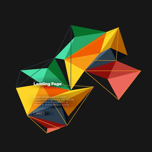 Polygonales geometrisches Design, abstrakte Form aus Dreiecken, trendiger Hintergrund — Stockvektor