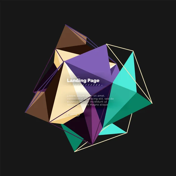 Polygonal geometriska design, abstrakt form av trianglar, trendiga bakgrund — Stock vektor