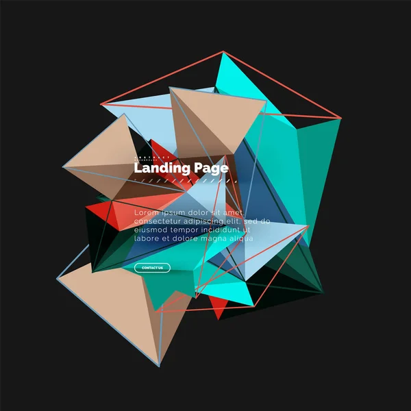 Polygonal geometriska design, abstrakt form av trianglar, trendiga bakgrund — Stock vektor