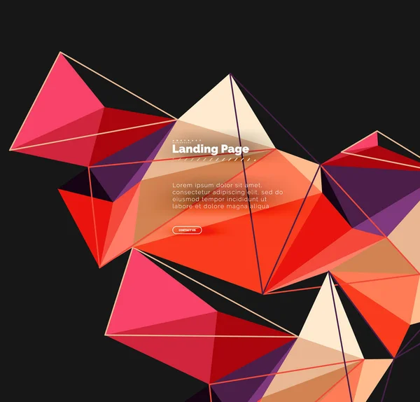 Многоугольный геометрический дизайн, абстрактная форма из треугольников, модный фон — стоковый вектор