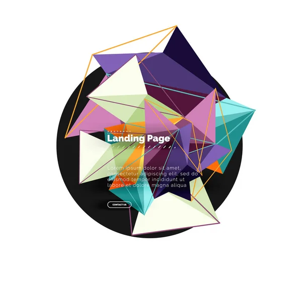 Diseño geométrico poligonal, forma abstracta hecha de triángulos, fondo de moda — Archivo Imágenes Vectoriales
