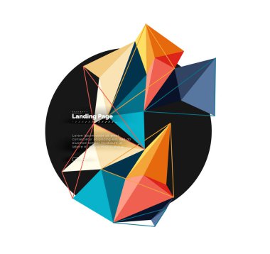 Poligonal geometrik tasarım, soyut şekil üçgen, trendy arka plan yaptı.