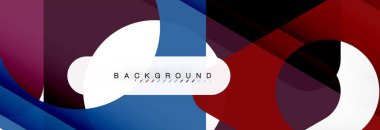 Geometrik arka plan, daireler ve üçgenler şekiller afiş. Gösterim amacıyla broşür veya el ilanı, sunum ve web tasarım düzeni