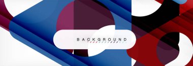 Geometrik arka plan, daireler ve üçgenler şekiller afiş. Gösterim amacıyla broşür veya el ilanı, sunum ve web tasarım düzeni