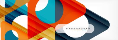 Geometrik arka plan, daireler ve üçgenler şekiller afiş. Gösterim amacıyla broşür veya el ilanı, sunum ve web tasarım düzeni