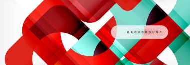 Geometrik kareler afiş soyut. Vektör çizim broşür veya el ilanı, sunum ve web tasarım düzeni için