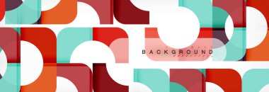 Geometrik kareler afiş soyut. Vektör çizim broşür veya el ilanı, sunum ve web tasarım düzeni için