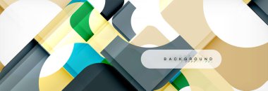 Geometrik kareler afiş soyut. Vektör çizim broşür veya el ilanı, sunum ve web tasarım düzeni için