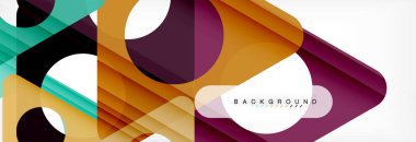 Geometrik arka plan, daireler ve üçgenler şekiller afiş. Gösterim amacıyla broşür veya el ilanı, sunum ve web tasarım düzeni