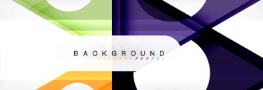 Geometrik arka plan, daireler ve üçgenler şekiller afiş. Gösterim amacıyla broşür veya el ilanı, sunum ve web tasarım düzeni