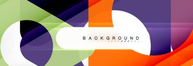 Geometrik arka plan, daireler ve üçgenler şekiller afiş. Gösterim amacıyla broşür veya el ilanı, sunum ve web tasarım düzeni