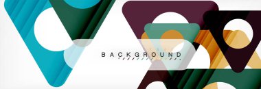 Geometrik arka plan. Modern örtüşen üçgenler. Mesajınız için alışılmadık renkli şekiller. İş veya teknik okul sunuyu, app kapak