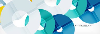 Gri arka plan, modern geometrik desen tasarım renkli halkalar. Vektör iş veya teknoloji tanıtım tasarım şablonu, broşür veya el ilanı desenli veya geometrik web afiş