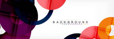 Gri arka plan, modern geometrik desen tasarım renkli halkalar. Vektör iş veya teknoloji tanıtım tasarım şablonu, broşür veya el ilanı desenli veya geometrik web afiş