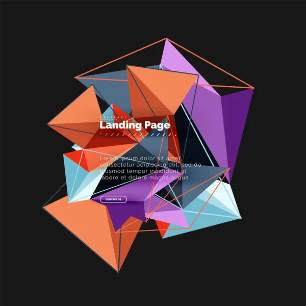 Conception Géométrique Polygonale Forme Abstraite Triangles Fond Vectoriel Tendance — Image vectorielle