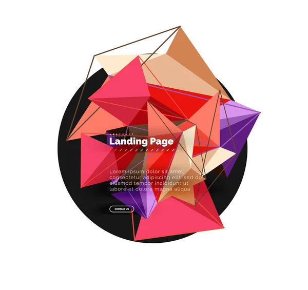 Design geométrico poligonal, forma abstrata feita de triângulos, fundo da moda — Vetor de Stock
