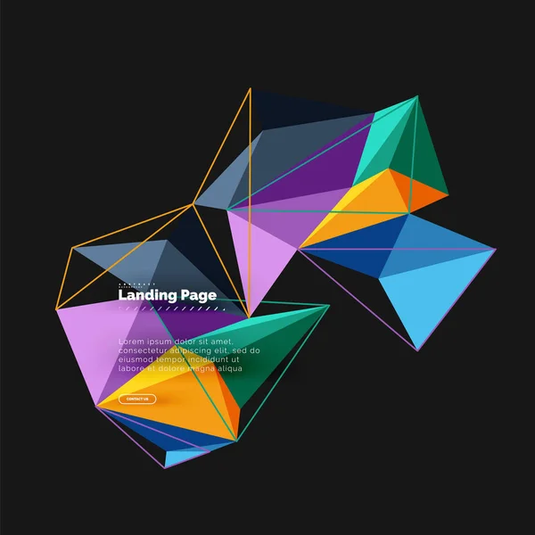 Conception géométrique polygonale, forme abstraite en triangles, fond tendance — Image vectorielle