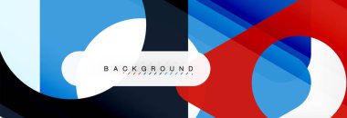 Geometrik arka plan, daireler ve üçgenler şekiller afiş. Gösterim amacıyla broşür veya el ilanı, sunum ve web tasarım düzeni