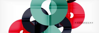 Gri arka plan, modern geometrik desen tasarım renkli halkalar. Vektör iş veya teknoloji tanıtım tasarım şablonu, broşür veya el ilanı desenli veya geometrik web afiş